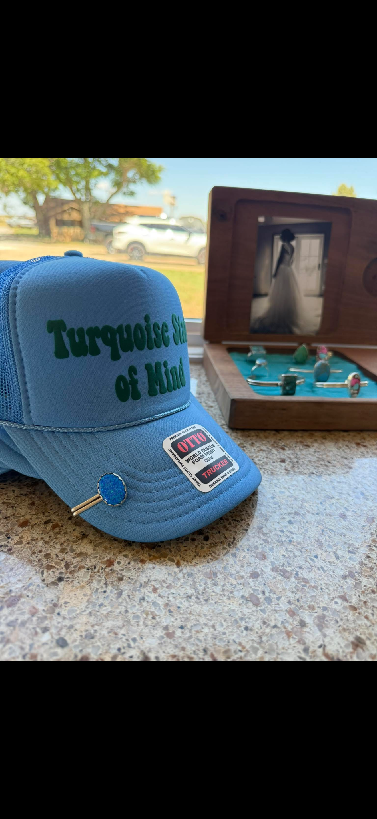 Opal hat pin