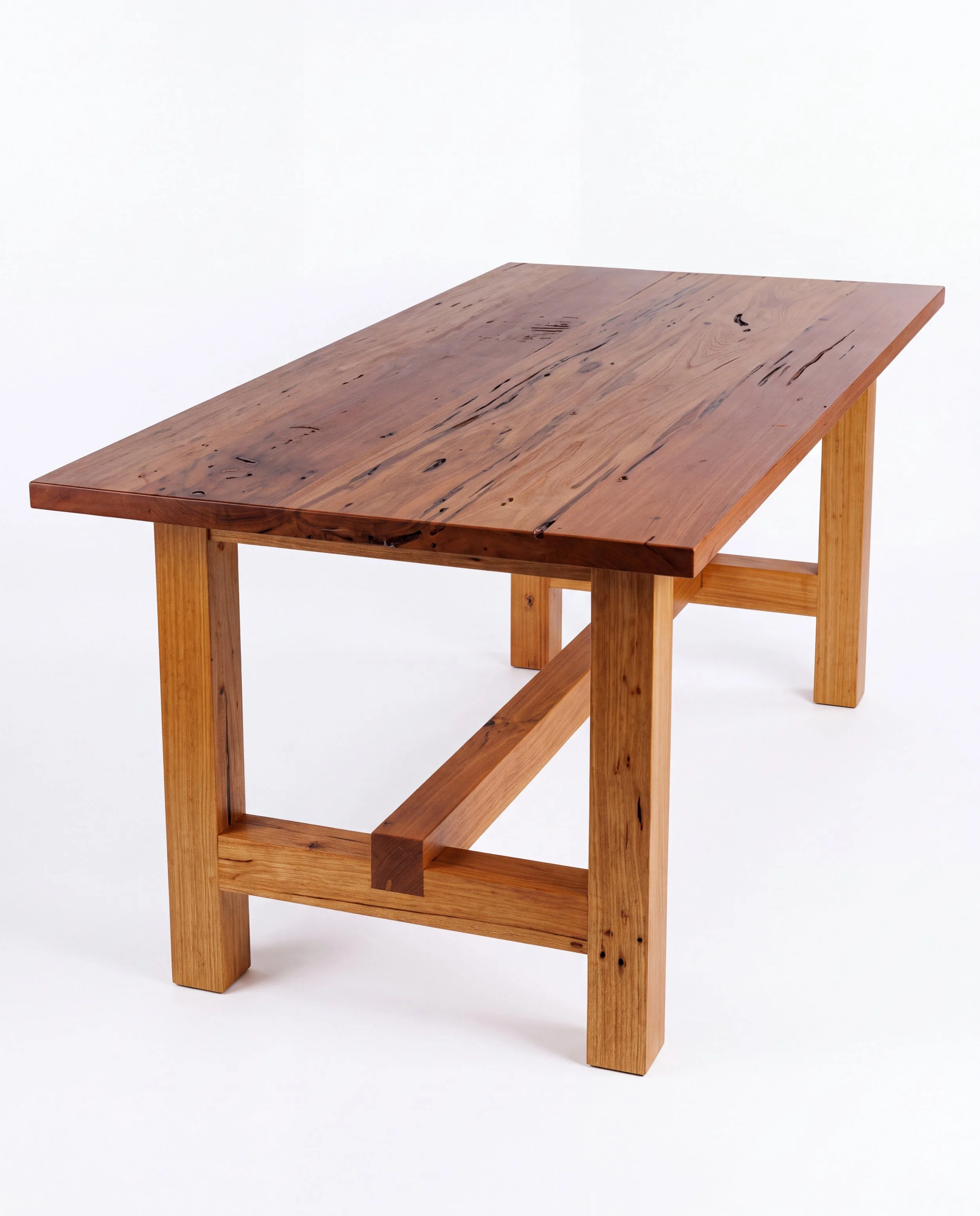 Natural solid timber dining table