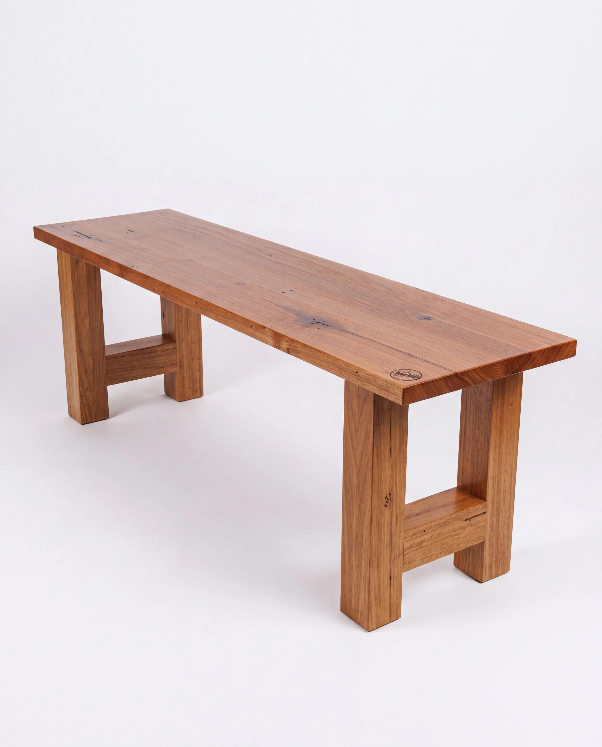 Natural solid timber bench seat