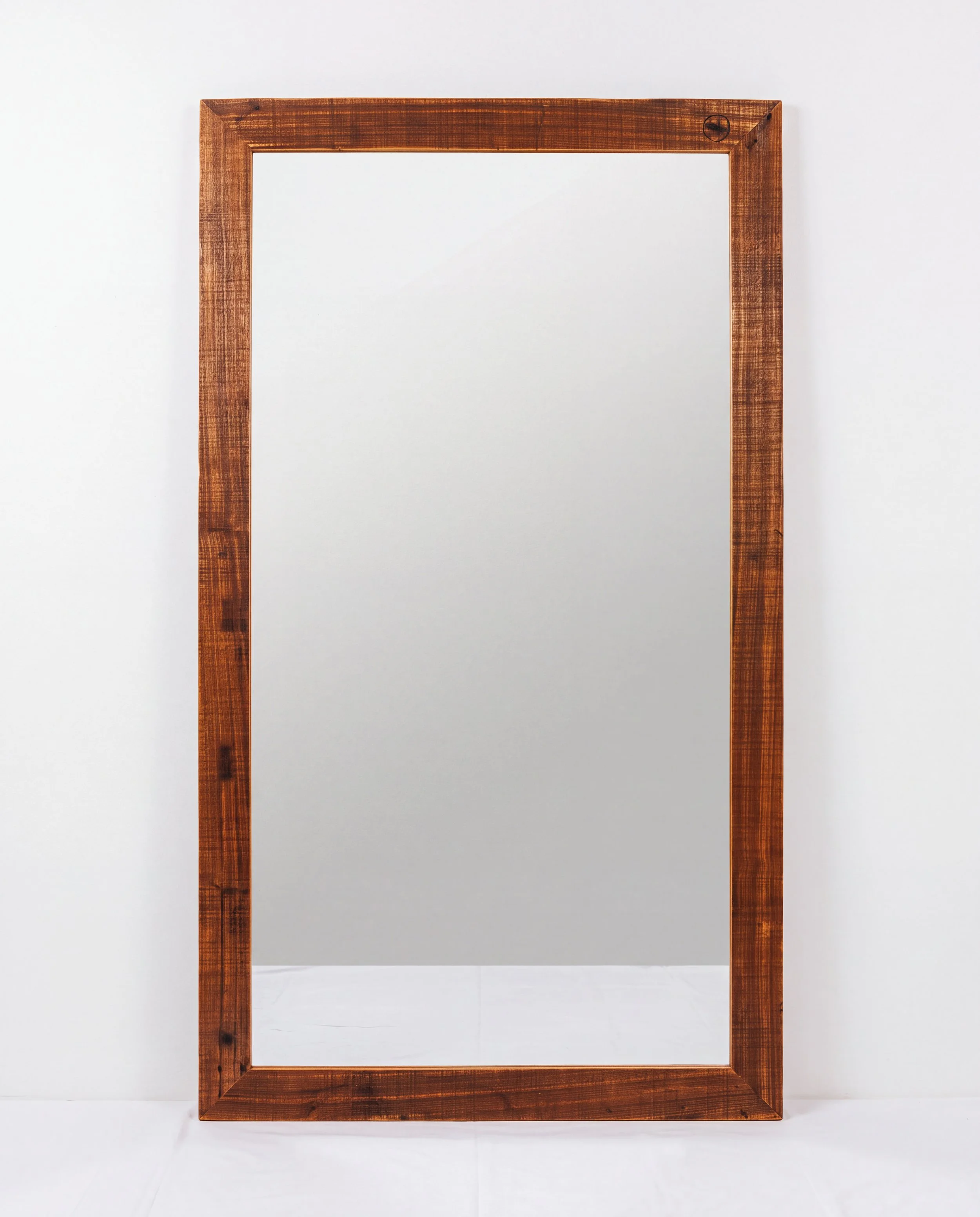Solid timber natural floor standing mirror rustic messmate