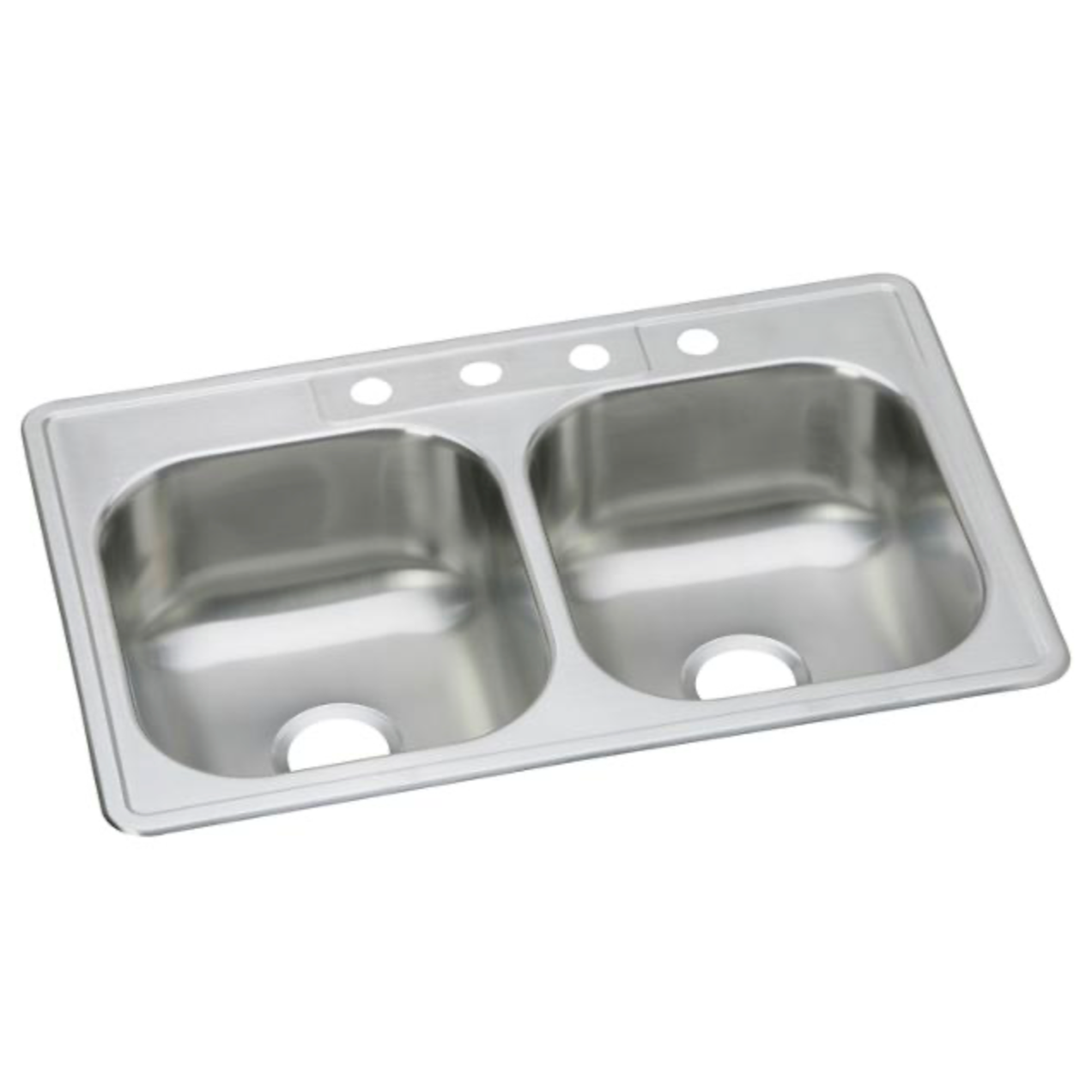 Kitchen Sink / Dayton® Stainless Steel 3-Hole Equal Double Bowl Drop-in Sink