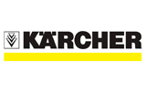 Kärcher logo with black text and yellow underline