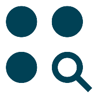 Icon - grid with magnifying glass