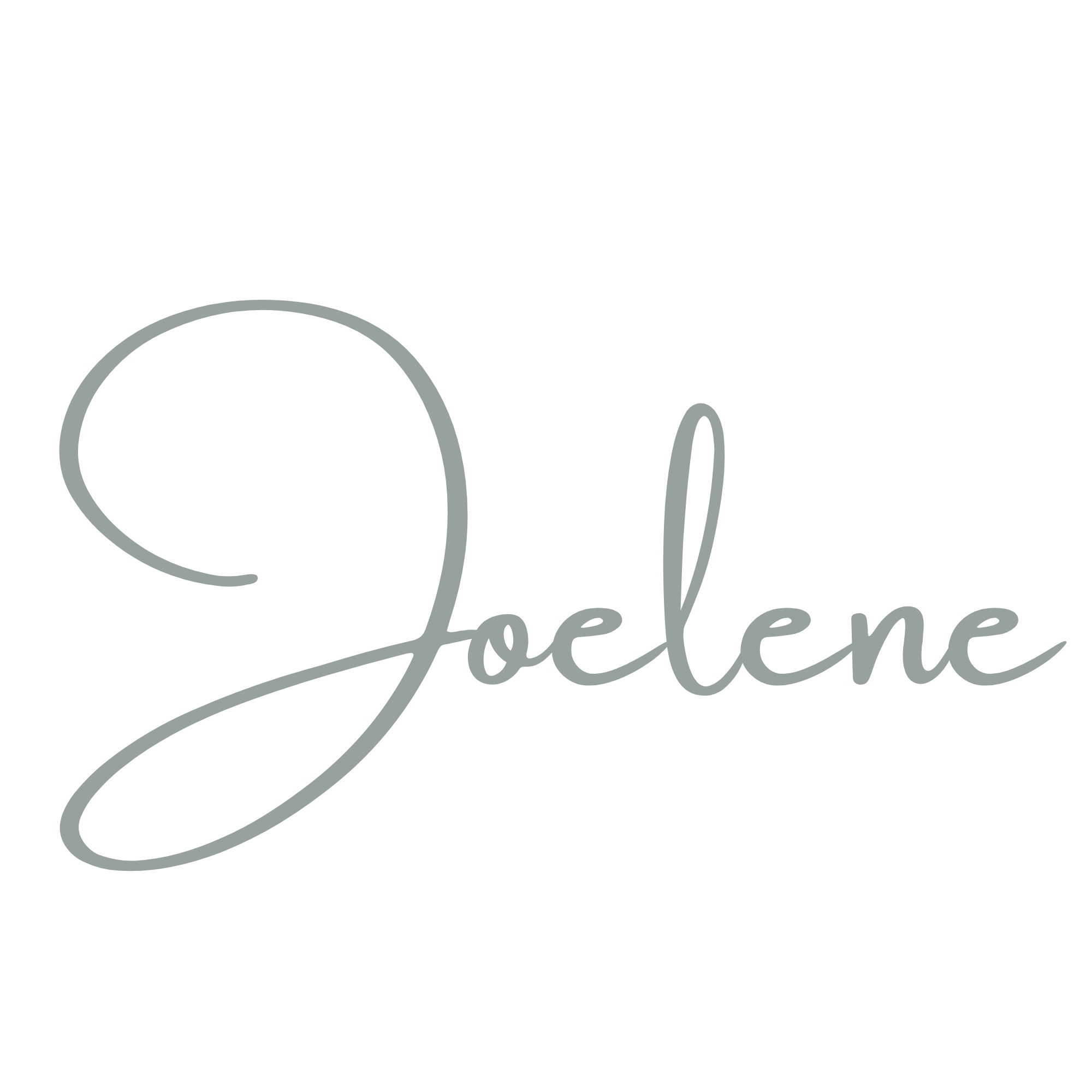 Black background with the phrase "Joelene" in elegant, cursive script.