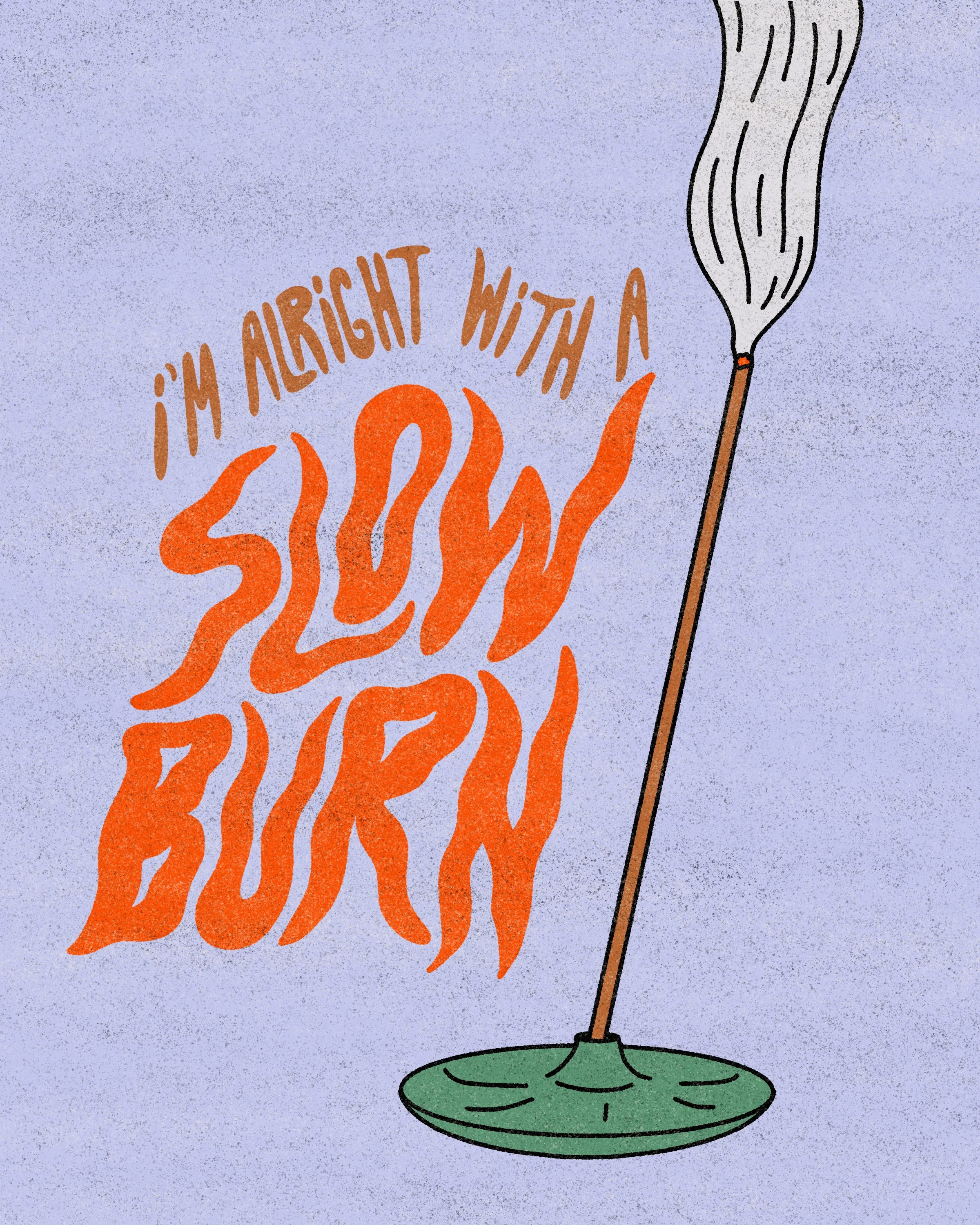 A drinking glass with a straw emitting steam and the phrase "I'm alright with a screw" written in stylized orange text.