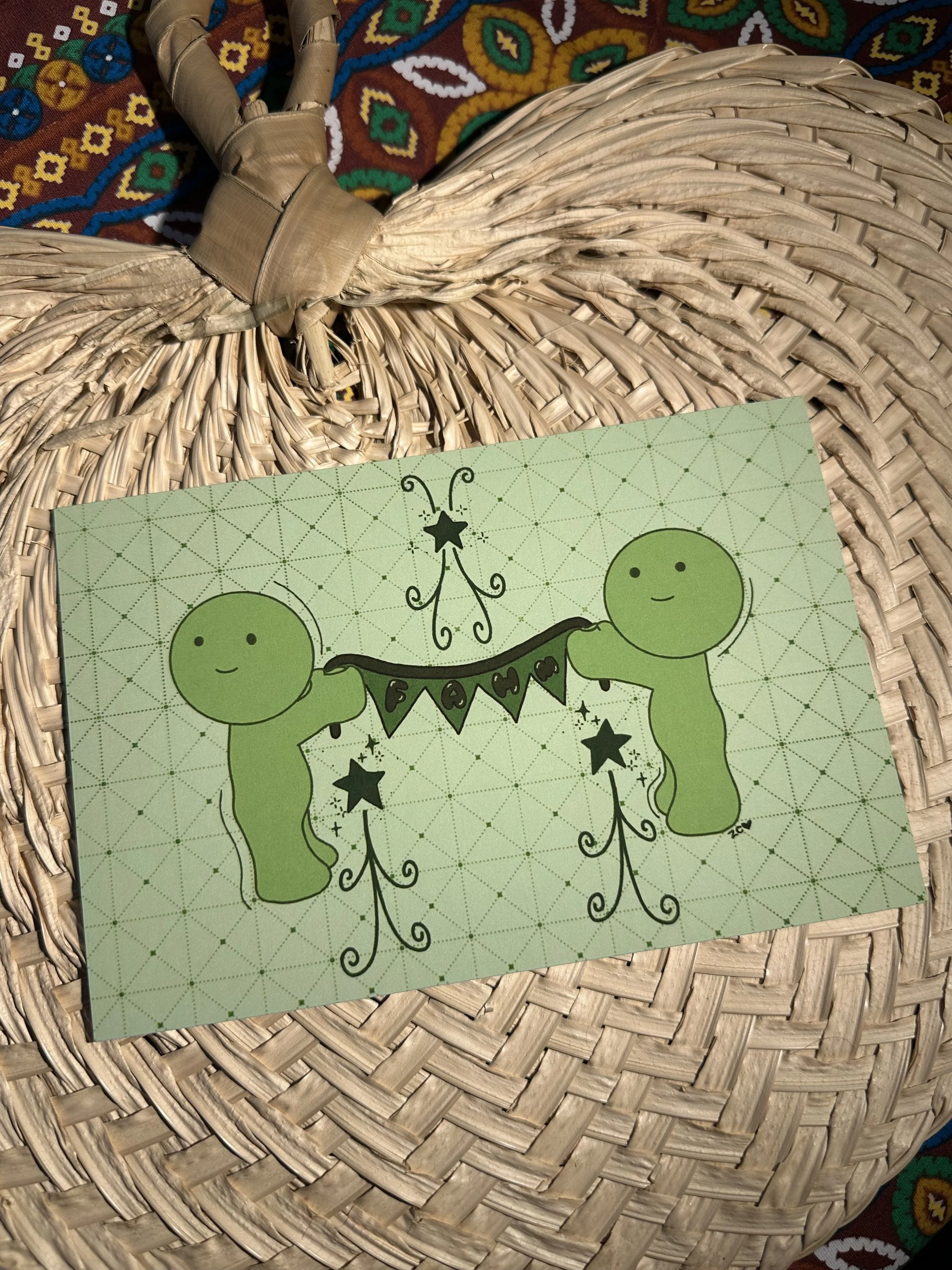 "FAHM" green dude print