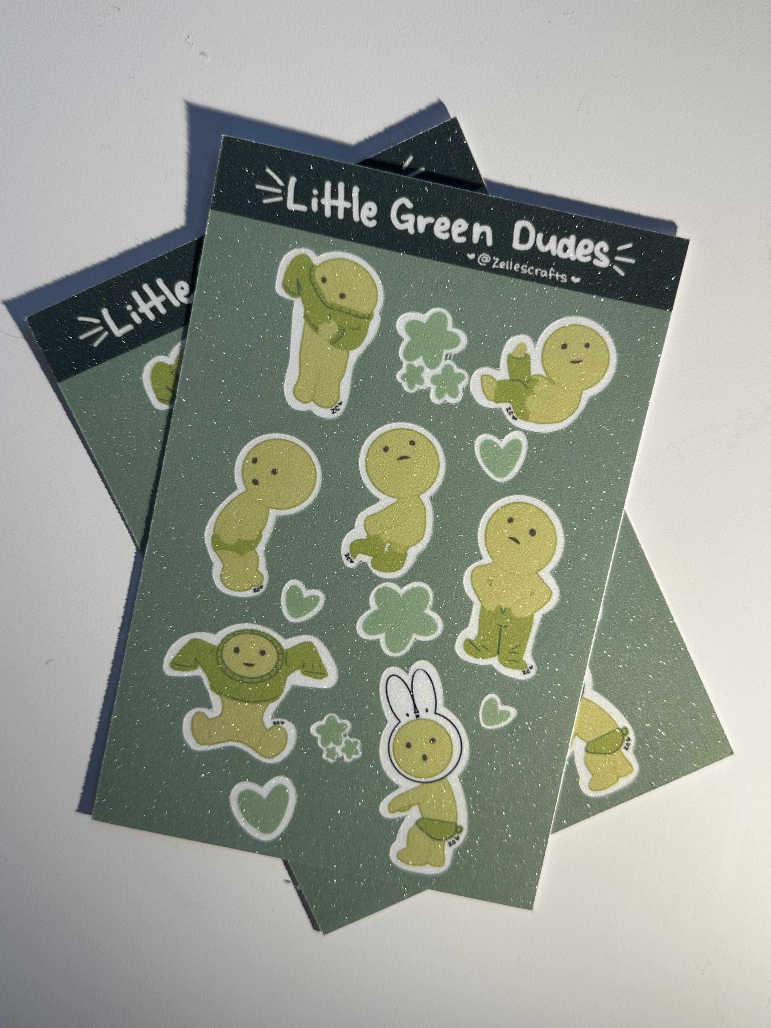little green dudes sticker sheet