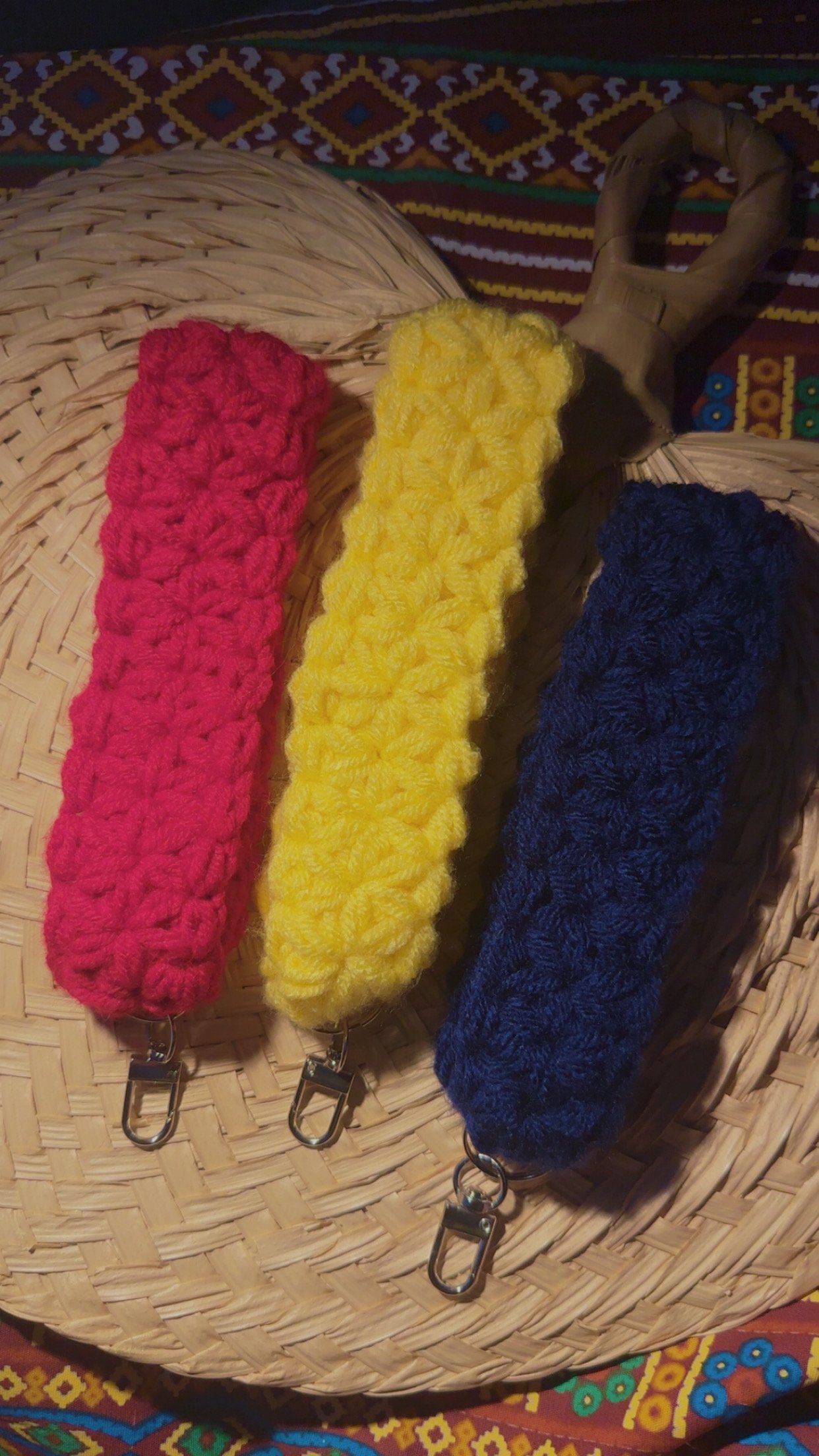 jasmine stitch keychain wristlet