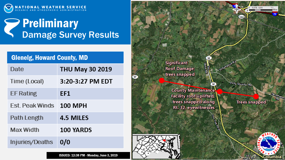 Two Tornadoes Touch Down In Howard and Frederick Counties on 5/30/19
