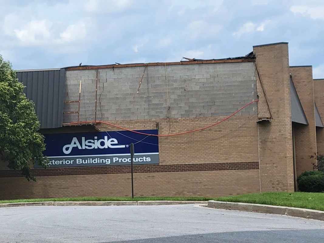Damaged warehouse in Baltimore County - NWS Balt/Wash