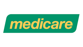 Medicare logo with green background and yellow text