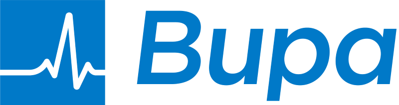 Bupa logo with heartbeat symbol