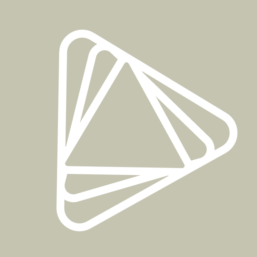 Abstract geometric design with white lines forming a triangular shape on a light gray background.