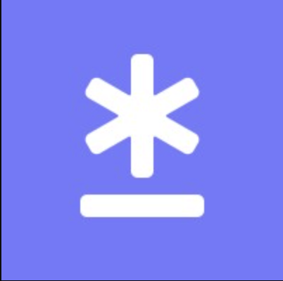 A white snowflake icon above a white horizontal line on a blue background.