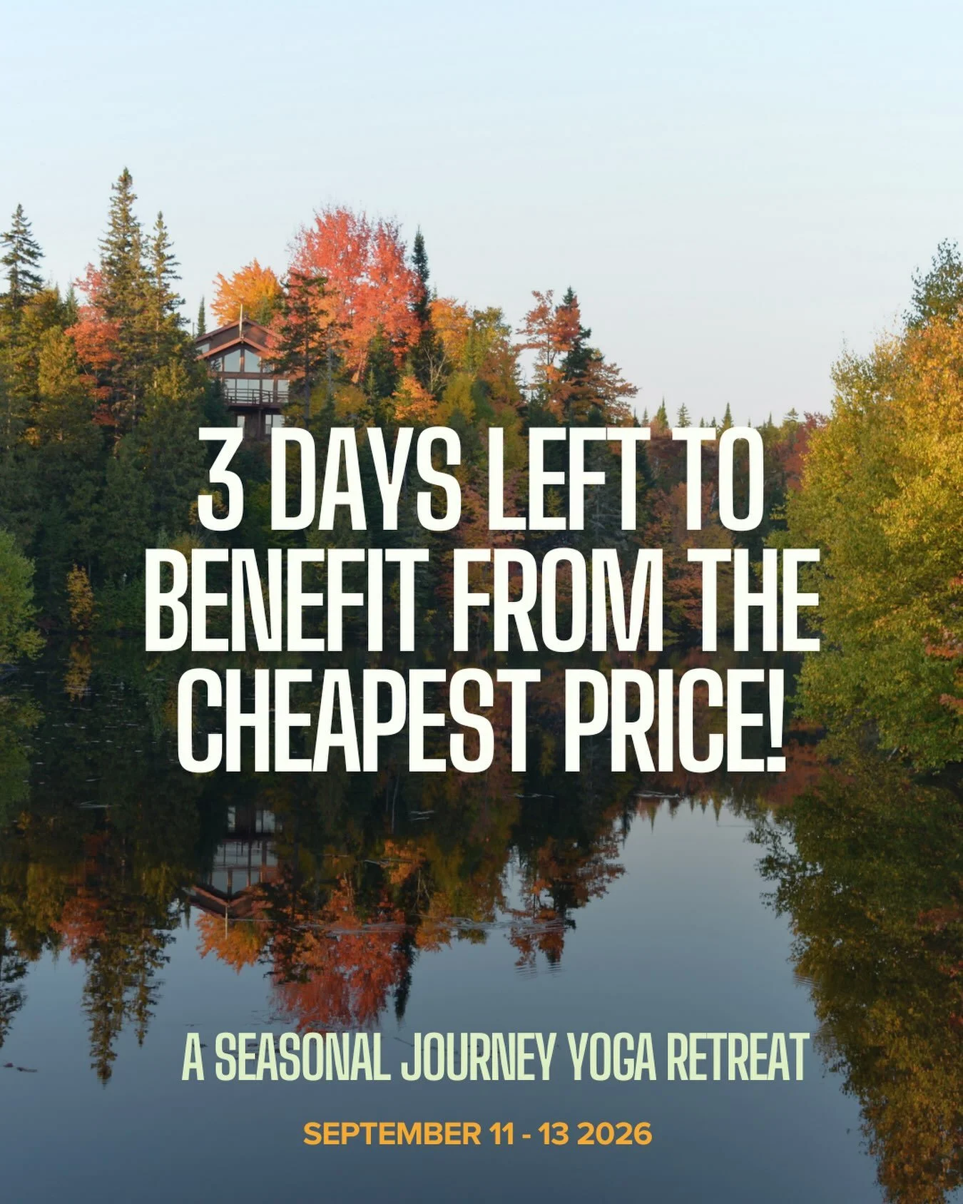 ‼️Early bird pricing for our September retreat ends July 31.

2 nights, Sept 11-13
🍂Yoga
🍂Journaling
🍂Acroyoga
🍂Philosophy
🍂AcroYoga
🍂 3 vegetarian meals a day
A weekend to actually disconnect.

Spots are limited. Comment or DM us &ldquo;Retrea