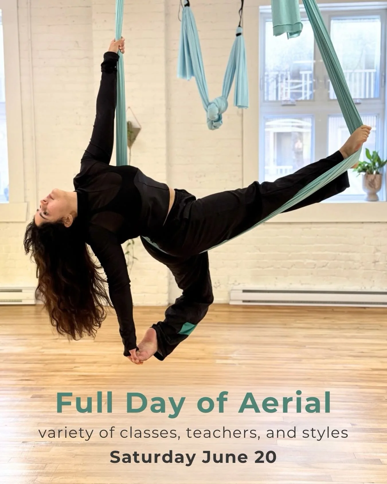 Full day of Aerial ✨ June 20 / 11:15am-6:30pm

Join us on Saturday, June 20 for a full day of Aerial classes, exploration, technique, creativity, and fun!

🗓️ Schedule

&bull; Opening Circle + Warm-up &mdash; 11:15am
&bull; Inversions Lab &mdash; 12