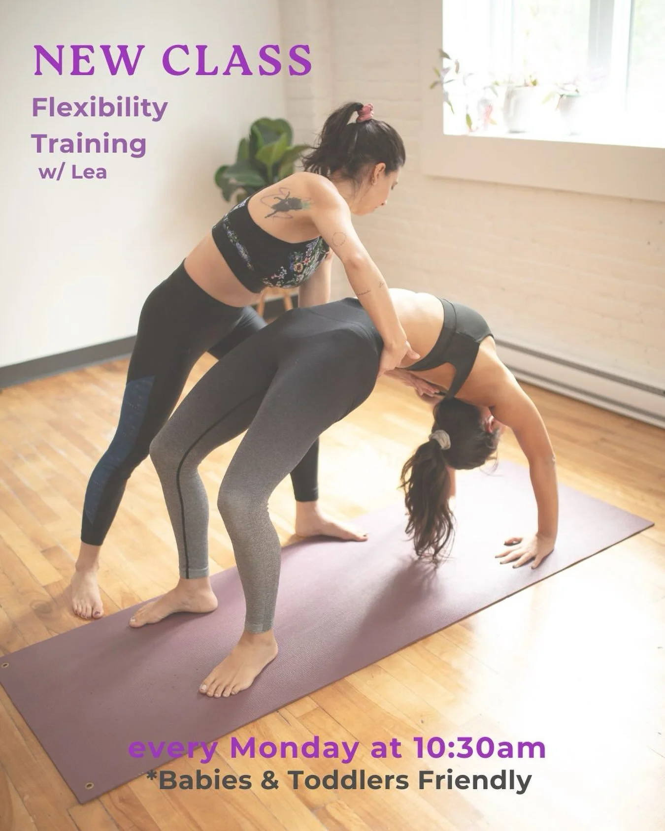 ✨ Flexibility Training with Lea is BACK! ✨

Join Lea every Monday at 10:30 AM for a focused flexibility class designed to help you build strength, mobility, and flexibility while working toward your goals. 🙌🏻

* Babies &amp; toddlers are welcome! ?