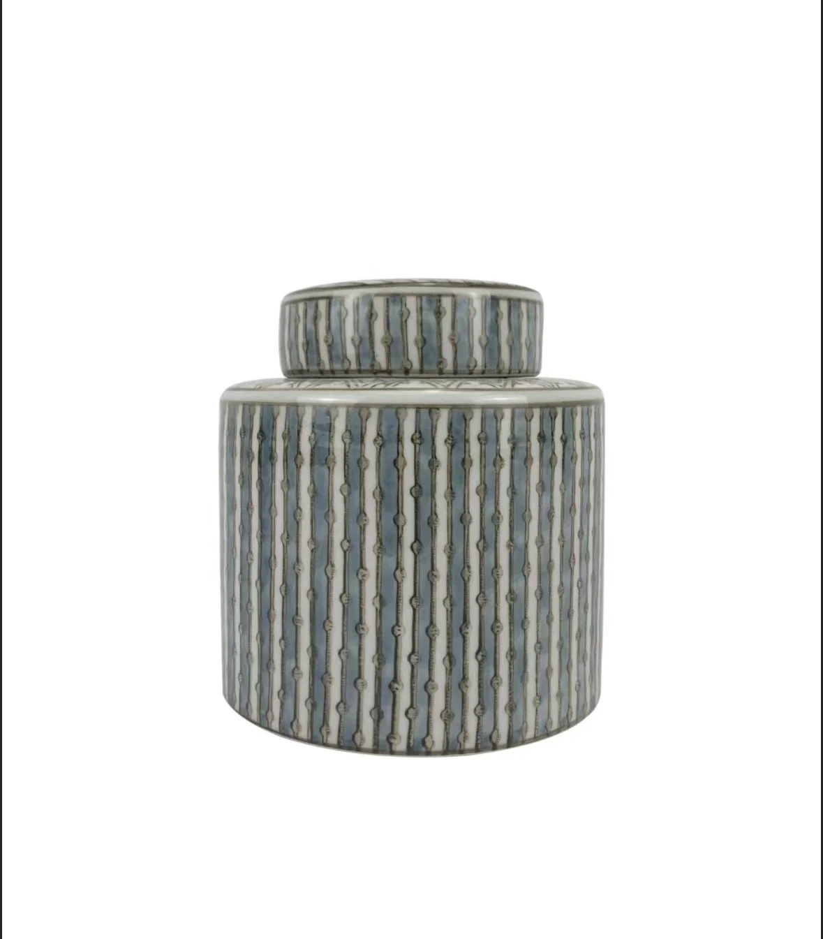 Greenstone Circular Vase Smaller Lid