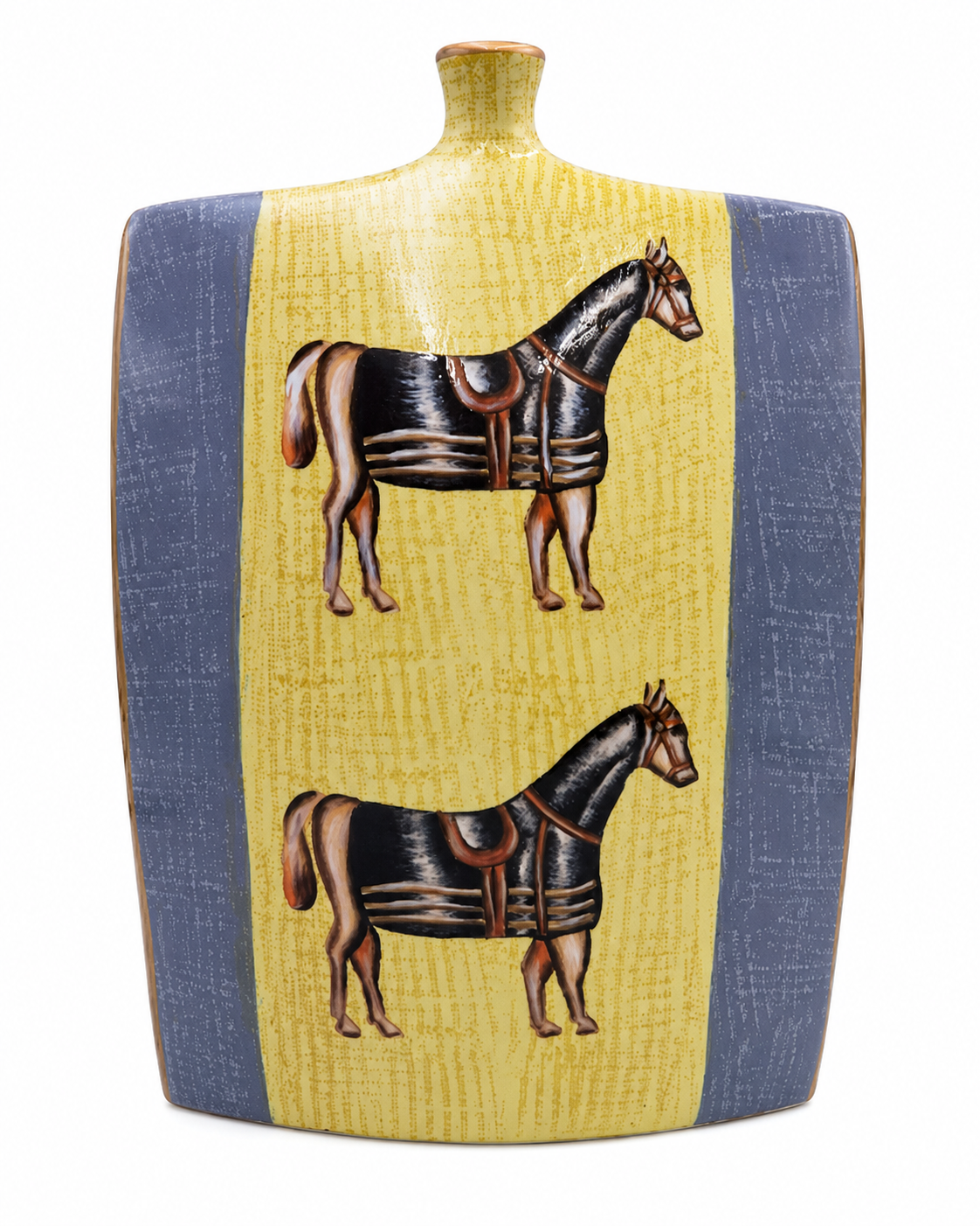 Horse Yellow Rectangular Vase