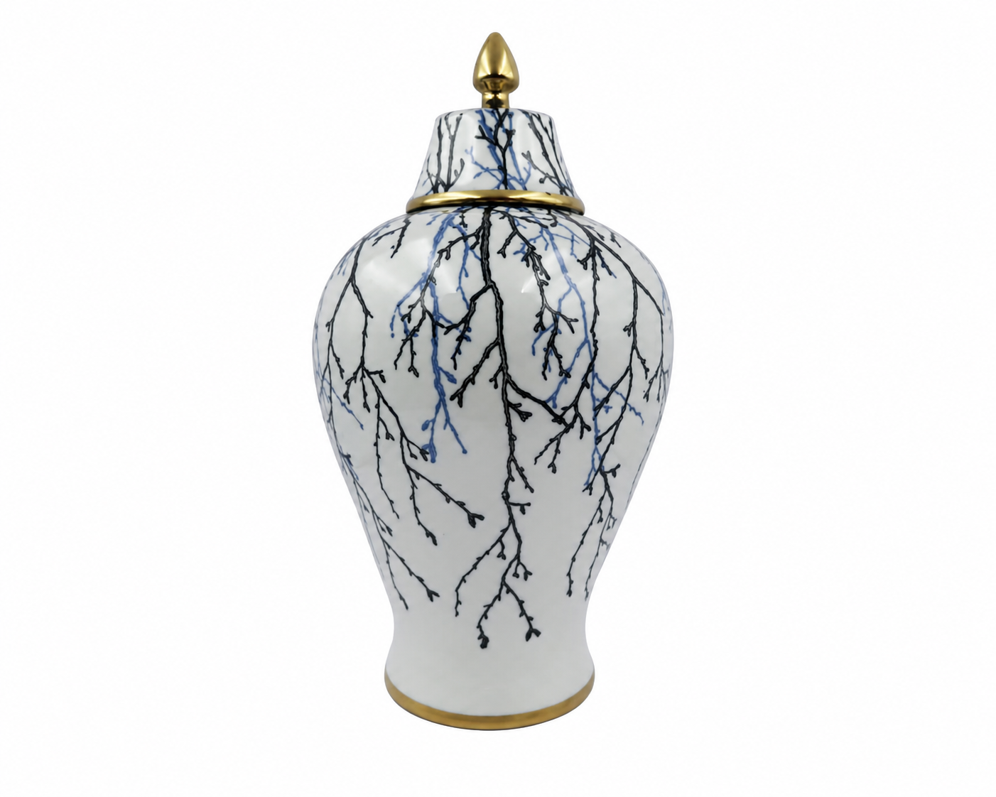 Prata Vase With Gold Lid Large