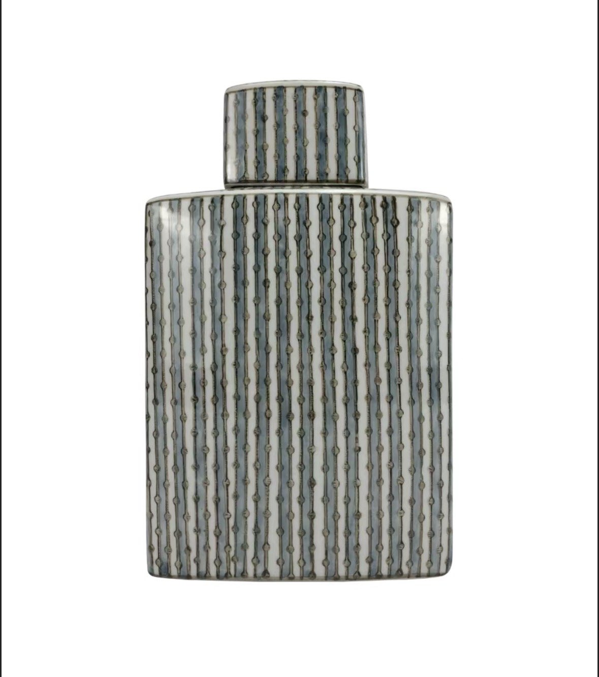 Greenstone Rectangular Vase Larger Lid
