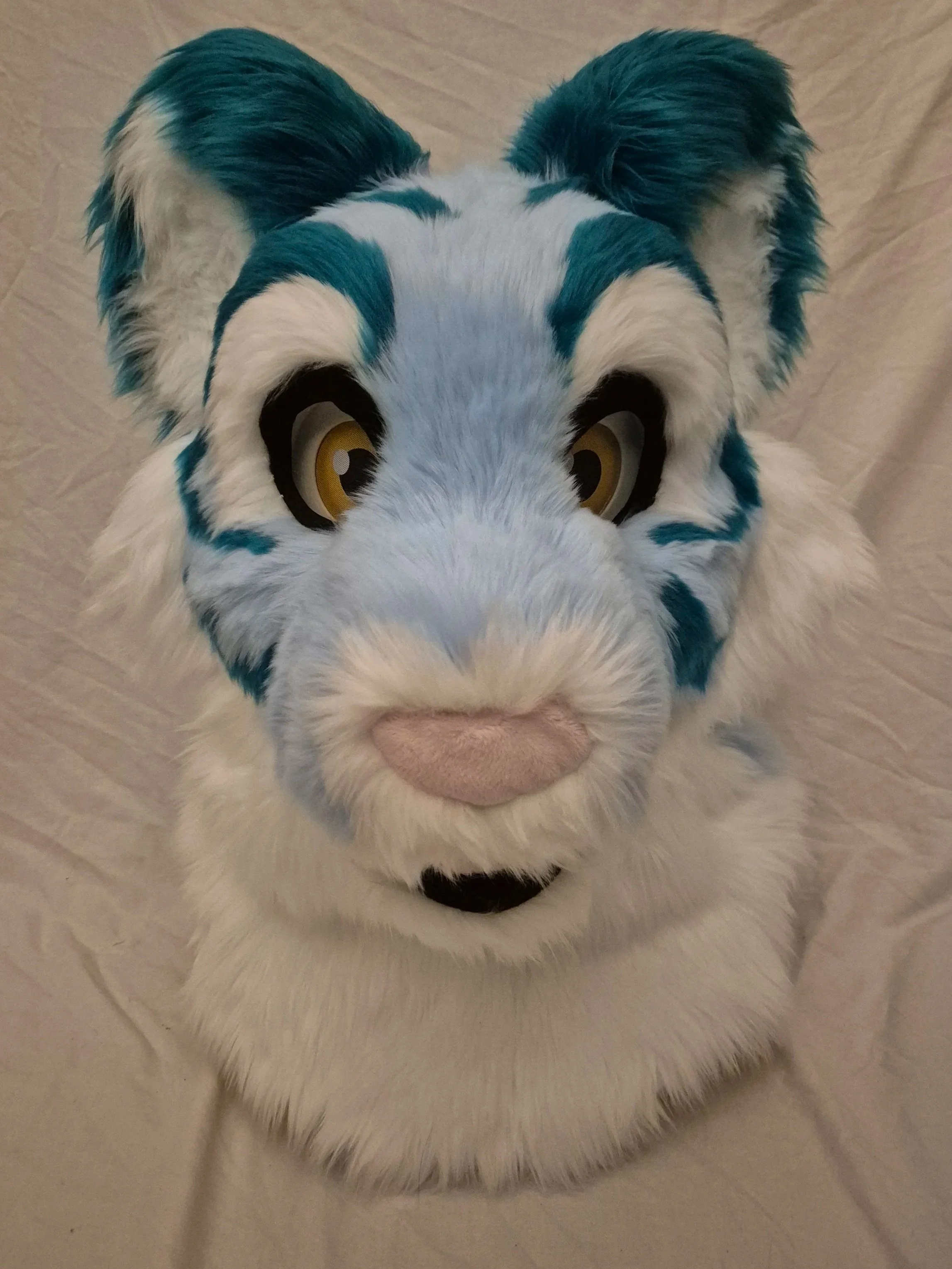 Skimble, the tiger! Head and neck are fully lined, with beautifully clear sublimated follow-you eyes!