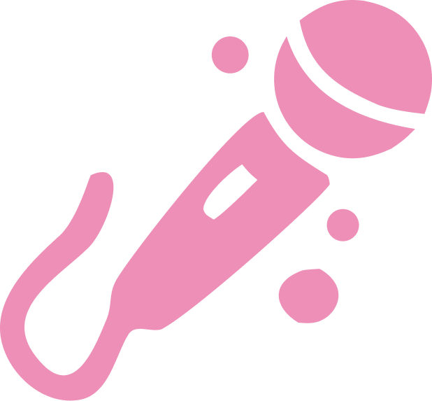 Illustratie van een microfoon in roze kleur