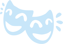 Twee lachende gezichtige maskers