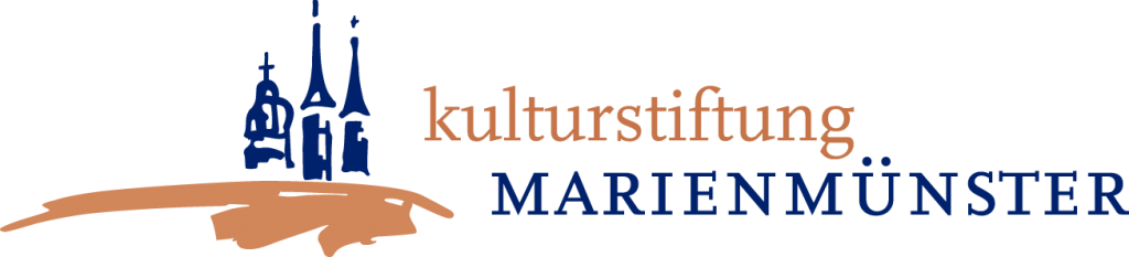 Silhouette eines Klosters mit dem Text 'Kulturstiftung MARIENMÜNSTER' darunter.
