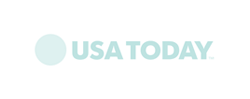 USA Today's logo with light blue text and circle graphic