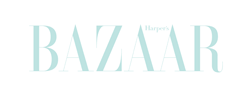 Harper's BAZAAR logo with light mint green text.