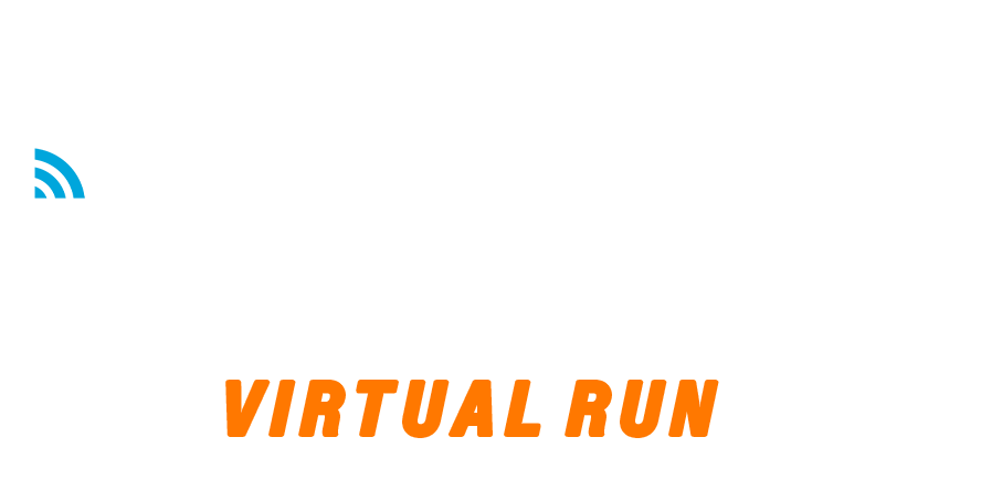 Text logo for Radical Minimum Virtual Run with a Wi-Fi symbol on the left side.
