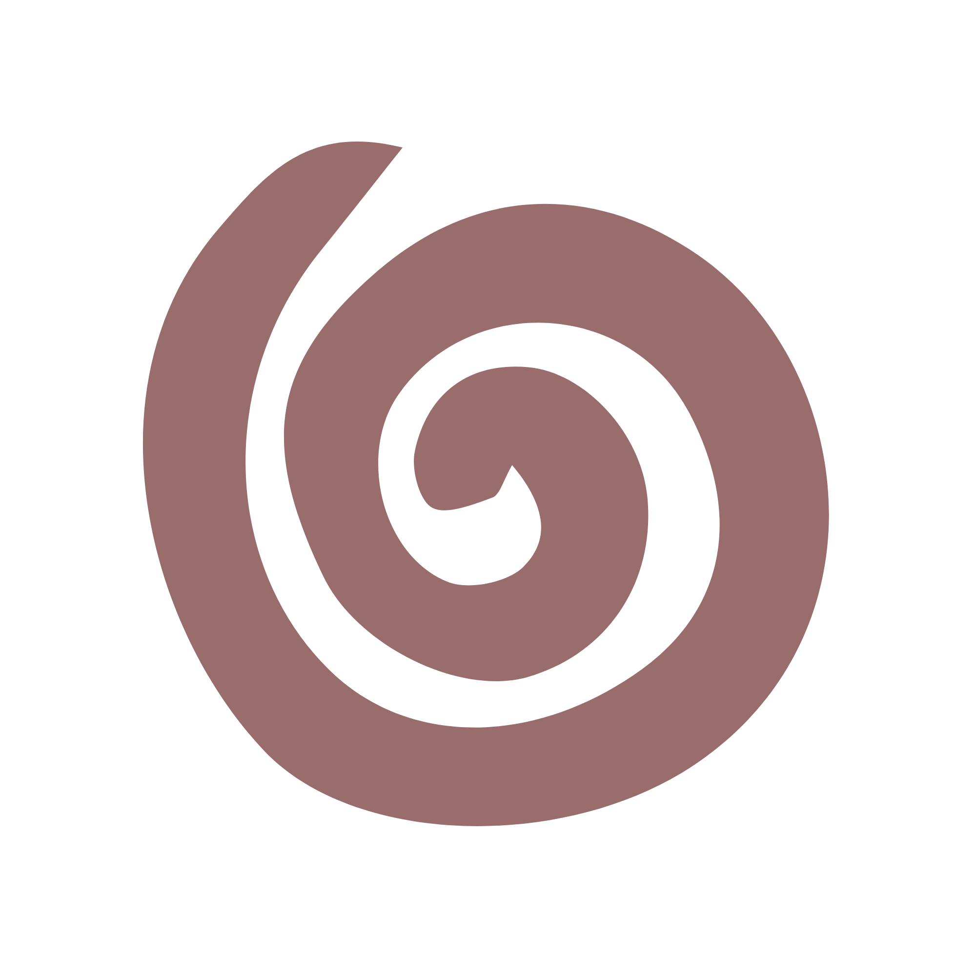 A black background with a mauve-colored spiral design.