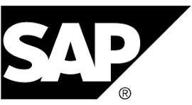 SAP logo with stylized black triangle and bold white letters