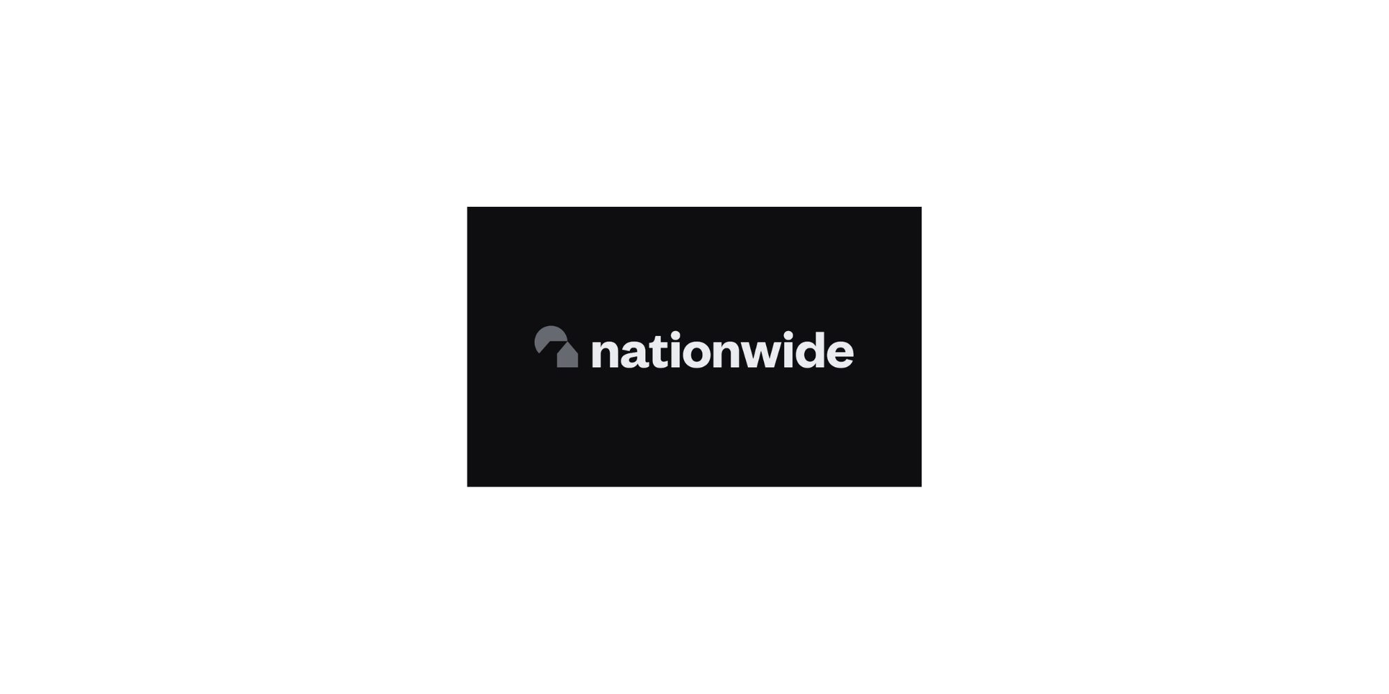Black screen with the nationwide insurance logo and text in the center.