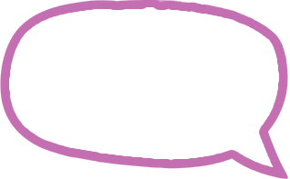 Empty comic-style speech bubble with a purple outline.