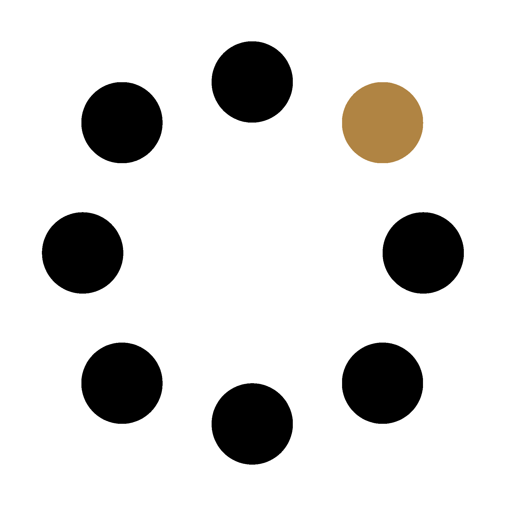 Pattern of black and brown dots on a white background.