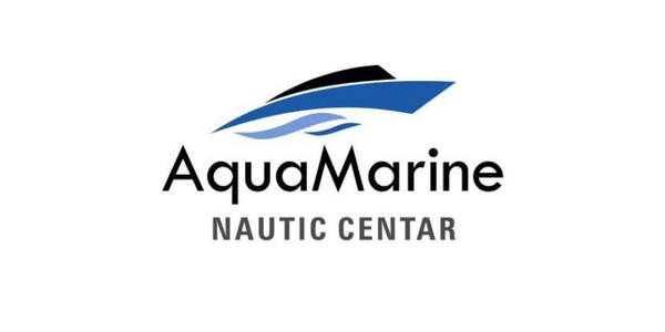 AquaMarine Nautic Center logo featuring a stylized blue and black boat above the text.