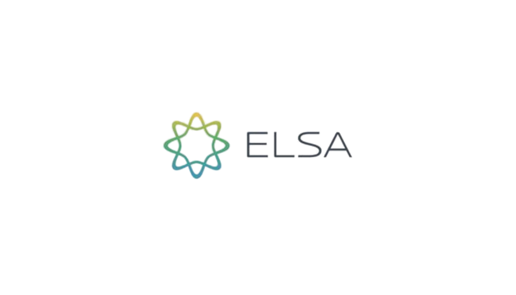 ELSA logo with a stylized atom symbol to the left of the text.