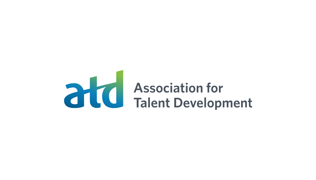 Logo of the Association for Talent Development with the acronym 'atd' in blue and green gradients, and the full name in dark gray text.