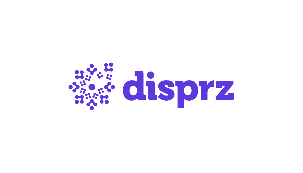 Logo featuring a stylized snowflake icon and the text 'disprz' in purple.