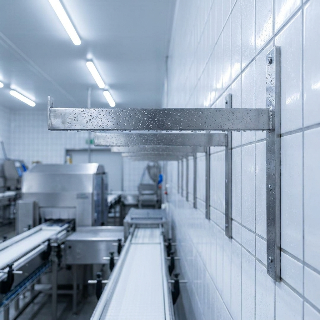 Plattjärn rostfritt installerat i livsmedelsindustri, Scandcut