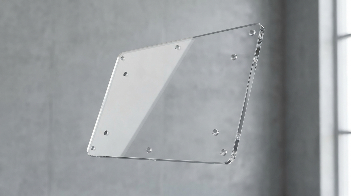 Laserskuret maskinskydd i plexiglas med blank polerad kant, Scandcut
