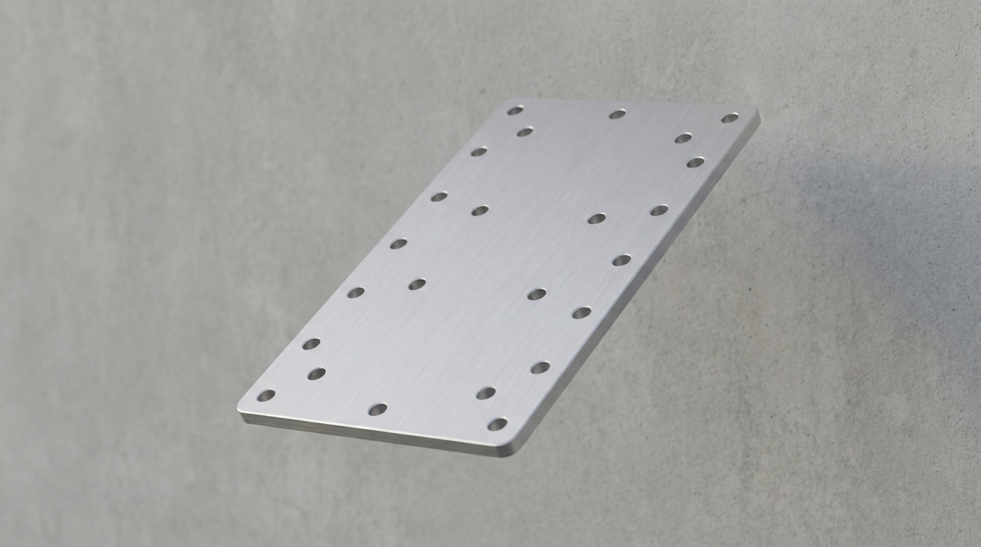 Laserskuren aluminium-bottenplatta 6082 med monteringshål, Scandcut