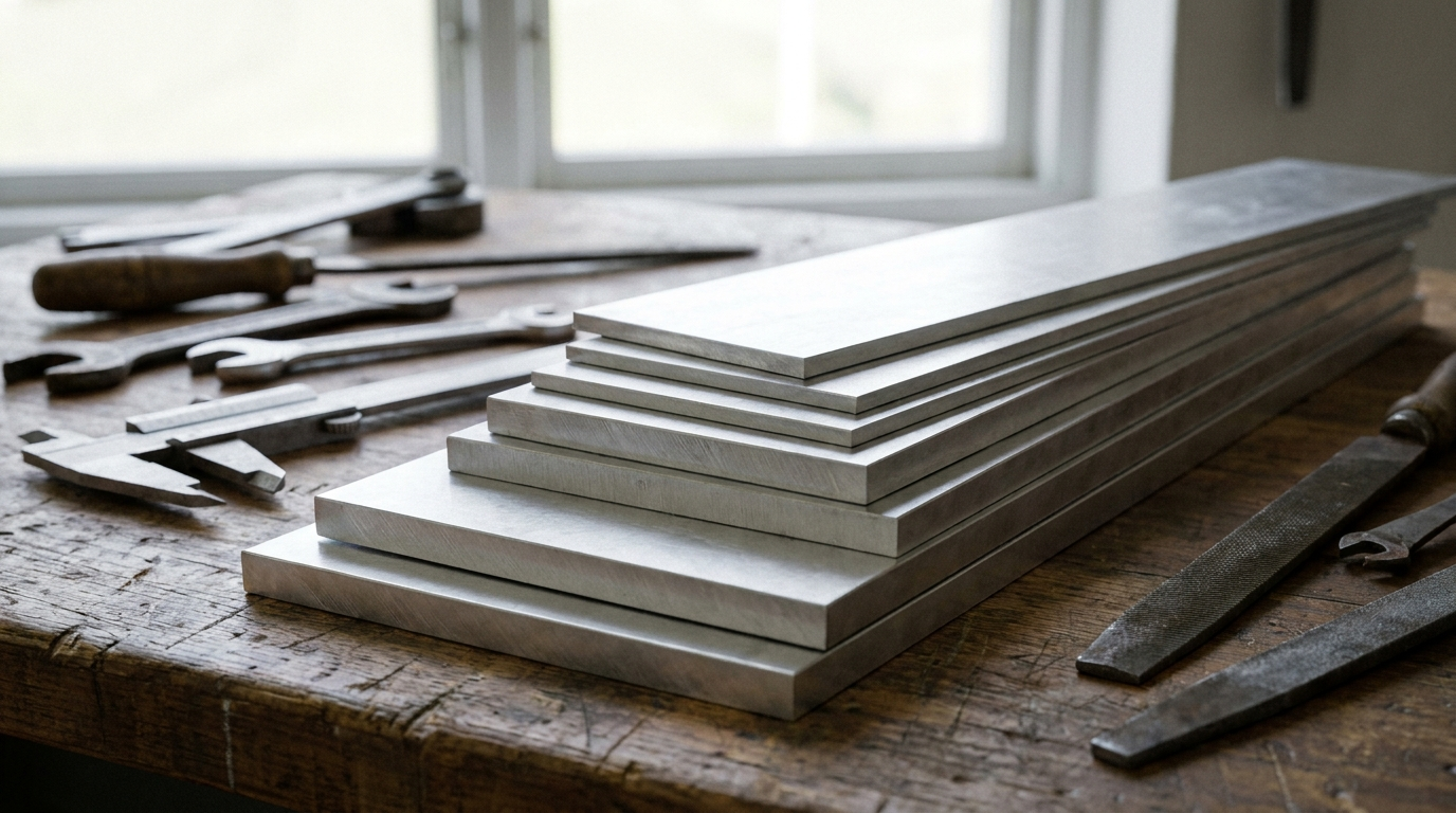 Måttbeställda aluminium plattjärn-strips i 6082 från Scandcut