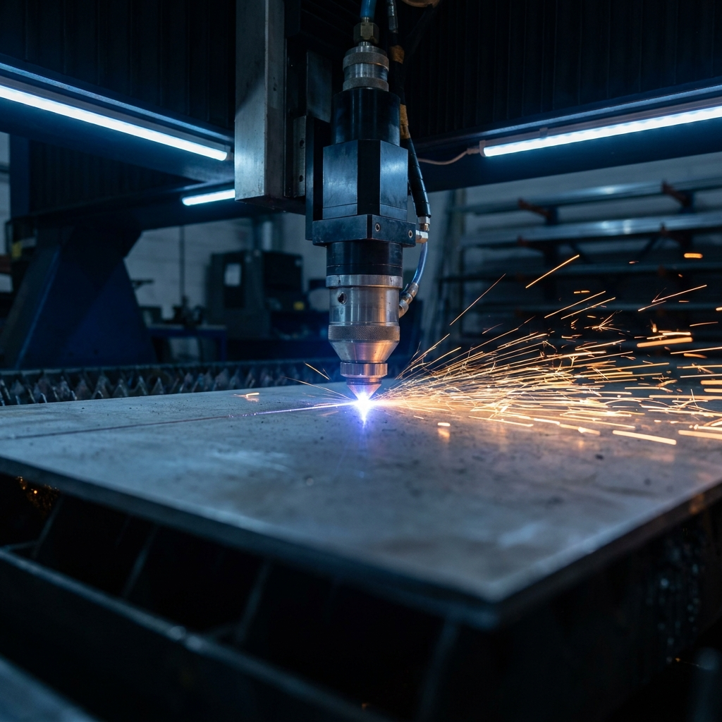 Fiberlaser skär aluminium plattjärn hos Scandcut
