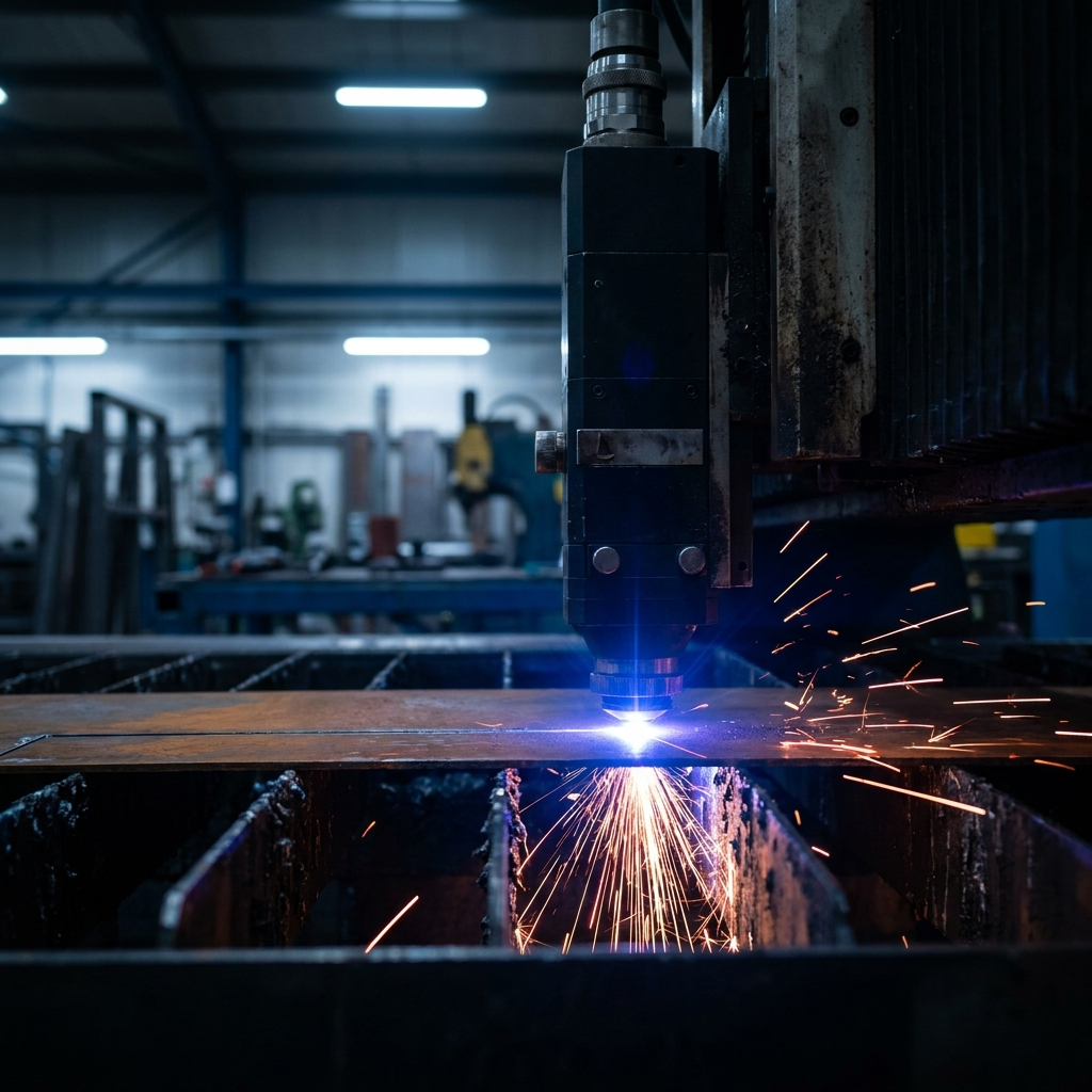 Fiberlaser skär cortenplåt för rabattkant hos Scandcut