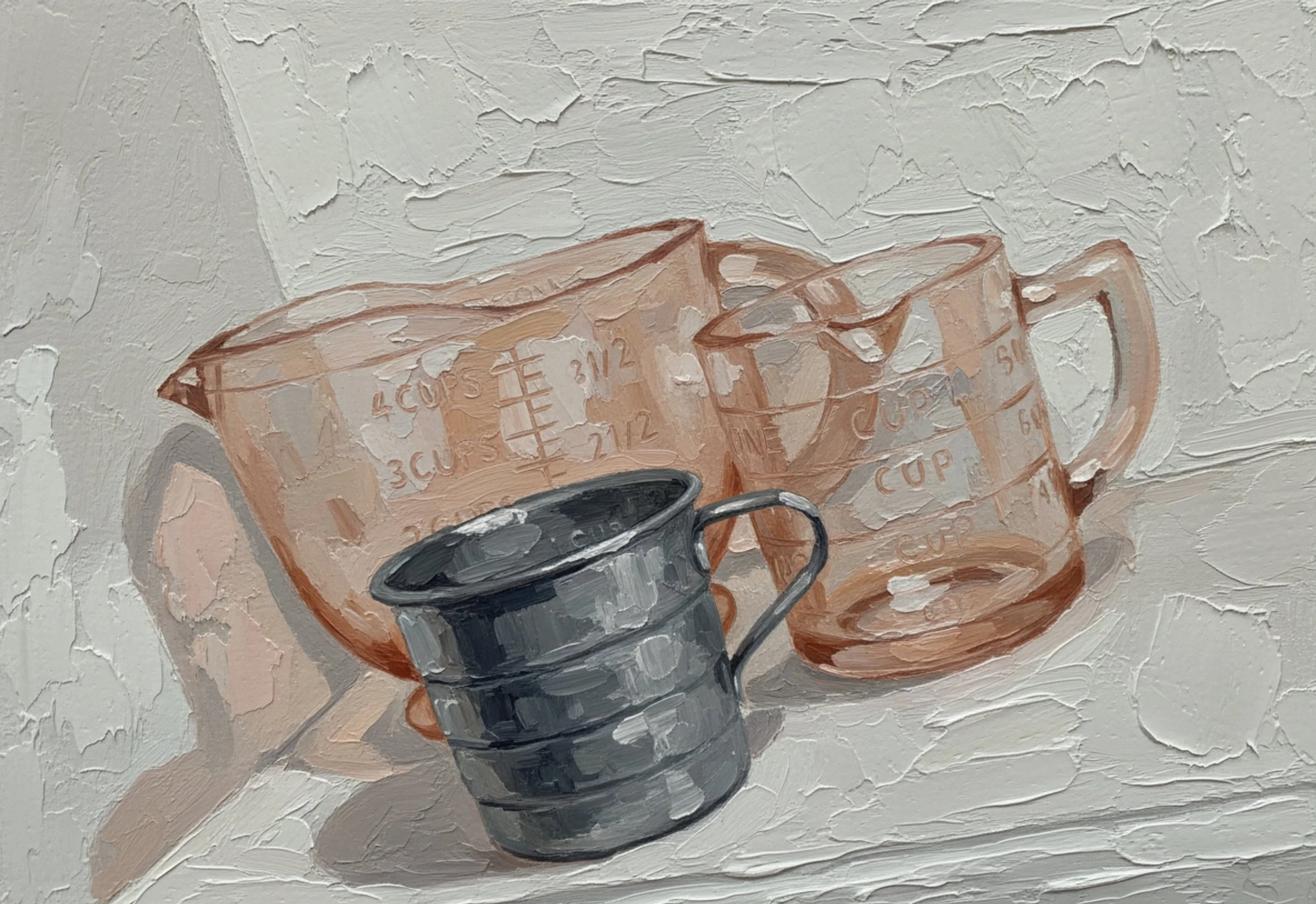 measuring cups from magnolia in waco, tx blush and aluminum materials