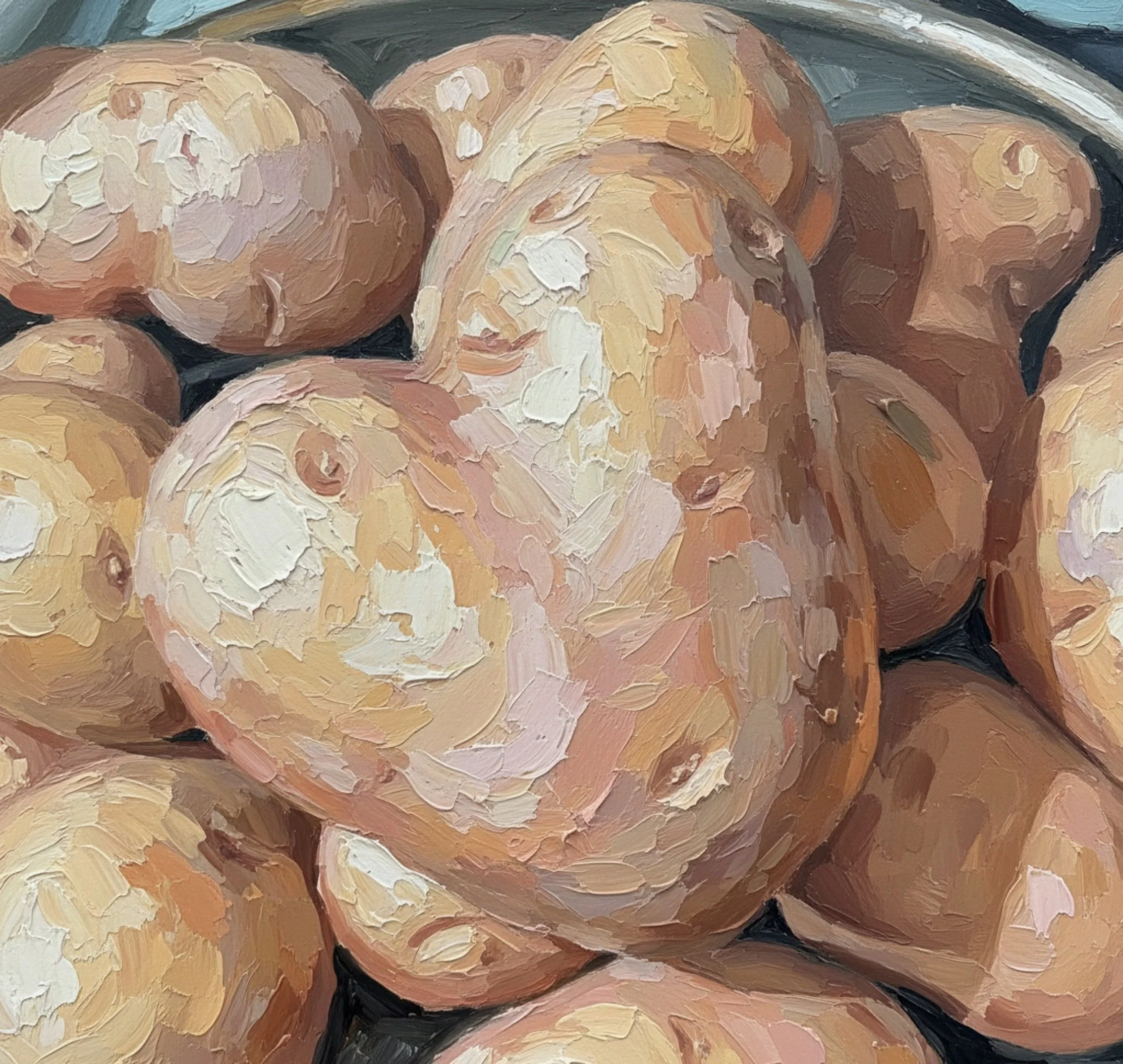 garden grown potatoes with crazy shapes and
