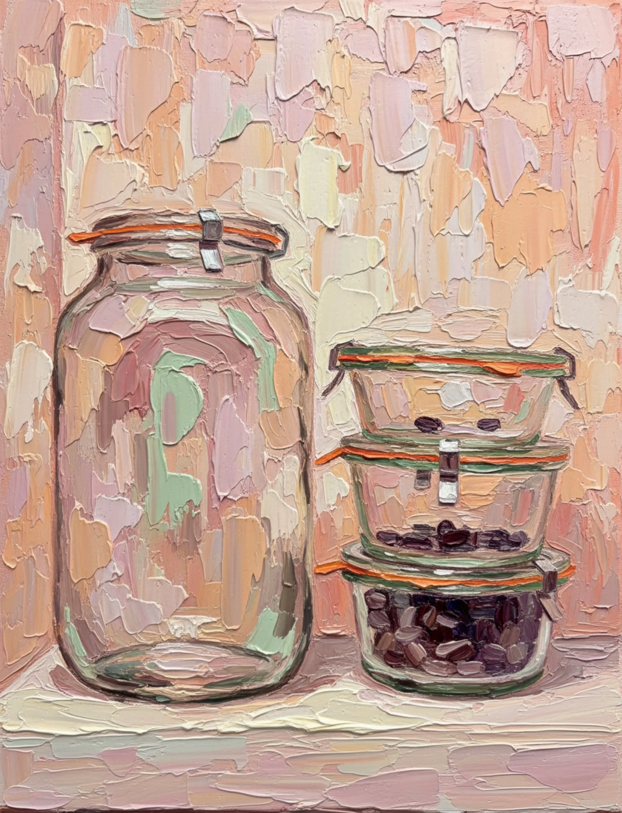 weck jars, large and small stacked with chocolate covered treats